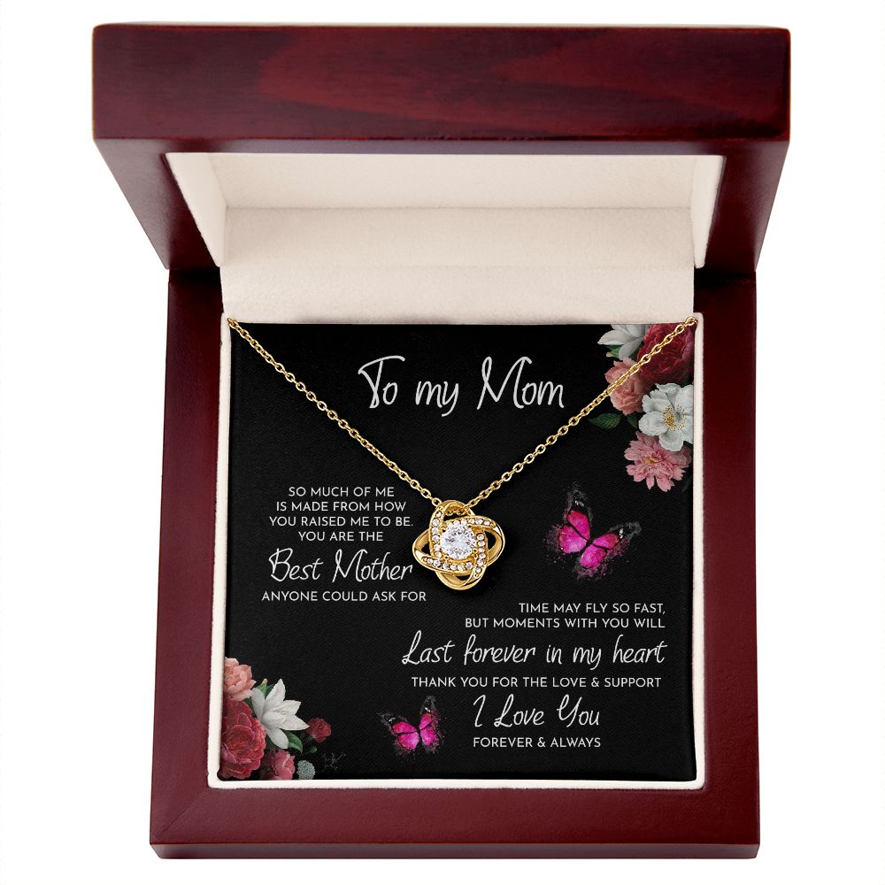 MajkaKnot - Mother's Day - To My Mom Time May Fly Love Knot Necklace